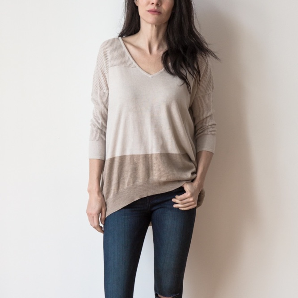 Color Block Sweater Top